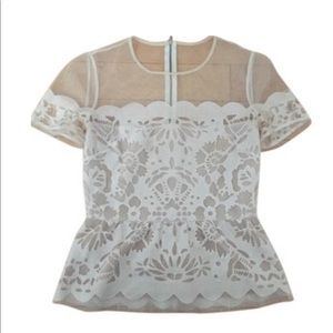 BCBGmaxazria lace white top in xs